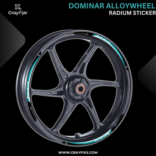 Alloy Wheel Radium Sticker For Dominar 250/400 | Made In Premium Radium With FPF(Fade Protection Film), Water Proof, Precut Sticker, Pack Of 12